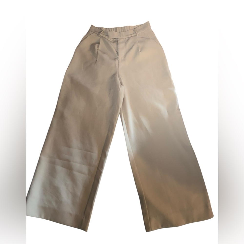 J.ING Cream Elastic Waist Trousers
